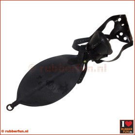Anaesthesia mask set 2B (mask, straps + re-breather bag) - black + med. green - rubberfun.nl [art.no. 32S2B]