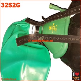Anesthesia mask - set 2G (mask, straps + re-breather bag) - black + med. green