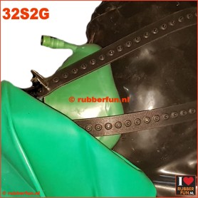 Anesthesia mask - set 2G (mask, straps + re-breather bag) - black + med. green