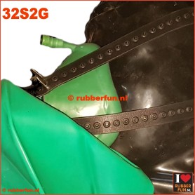 Anesthesia mask - set 2G (mask, straps + re-breather bag) - black + med. green