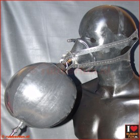 Deluxe anaesthesia mask set 2B (mask+harness+bag+controller) - black + med. green - rubberfun.nl [art.no. 32S2BD]