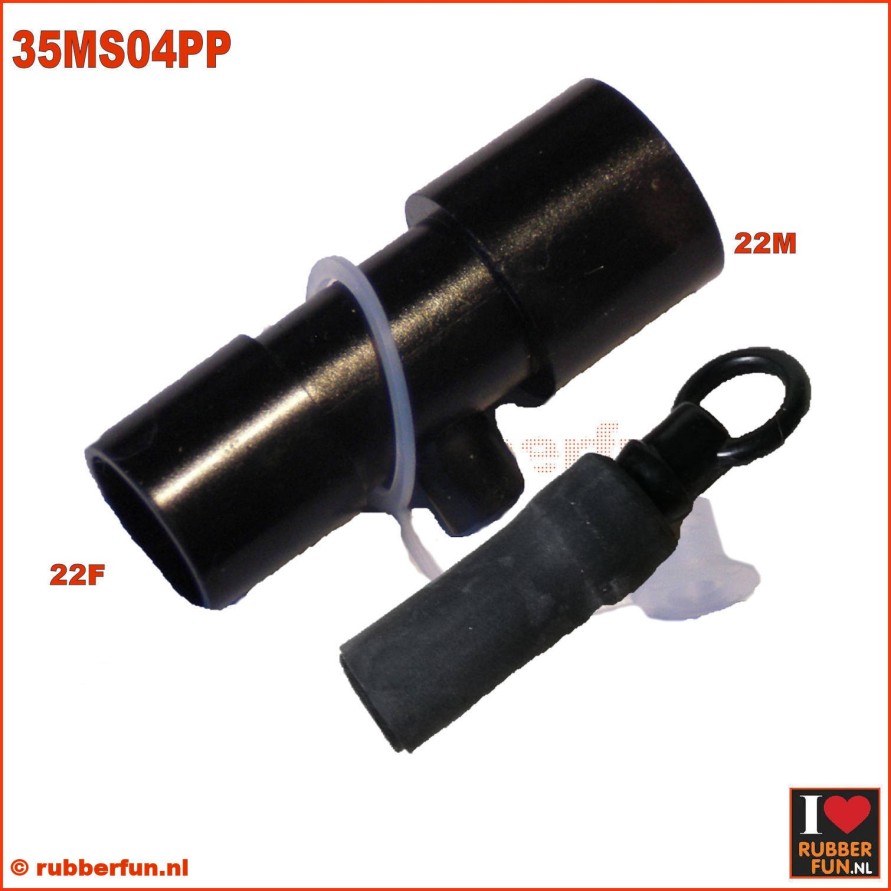 35MS04PP - Connector - straight - 25 to 22 mm with 2 air flow plugs