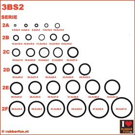 Rubber O-ring set - black rubber - IxO range 3.0x6.0 to 50x57 mm.