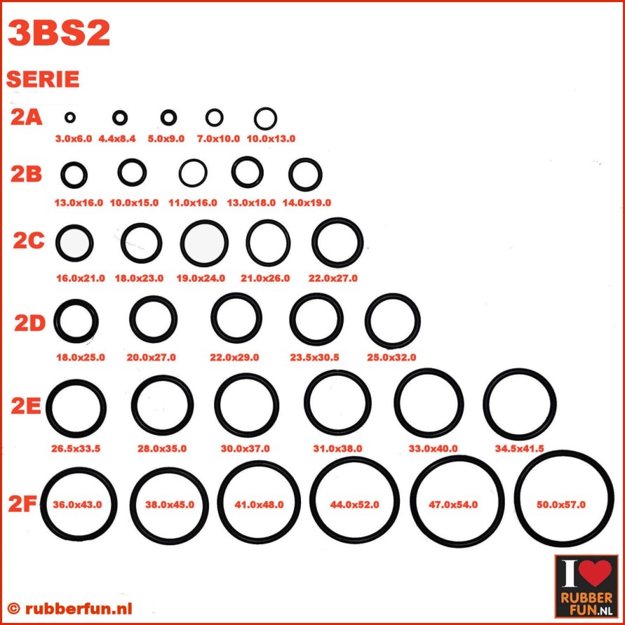 Rubber O-ring set - black rubber - IxO range 3.0x6.0 to 50x57 mm.