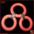 Cockring set - cb cage - red rubber - XS-XL - set of 3
