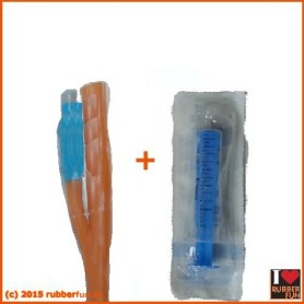 Foley balloon catheter with syringe