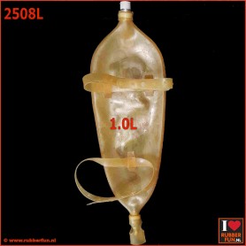 Latex urinal leg bag with straps - 1000ml