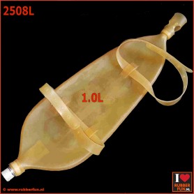 Latex urinal leg bag with straps - 1.0L