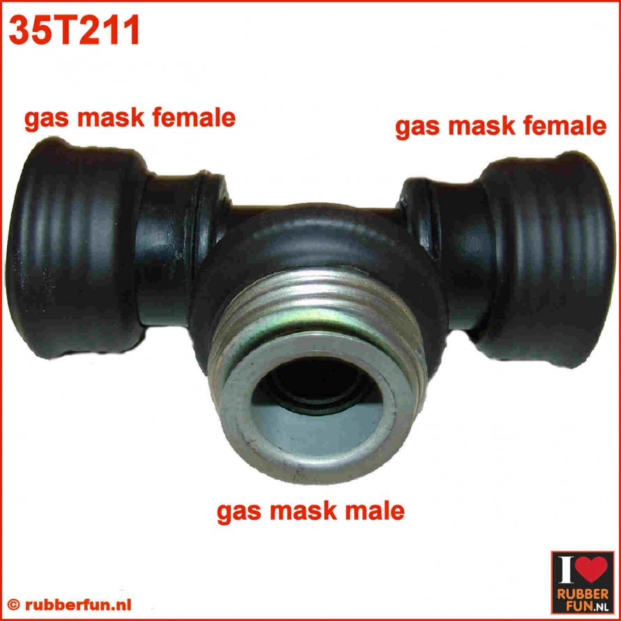 T-connector gas mask - gas mask hoses, male-female-female
