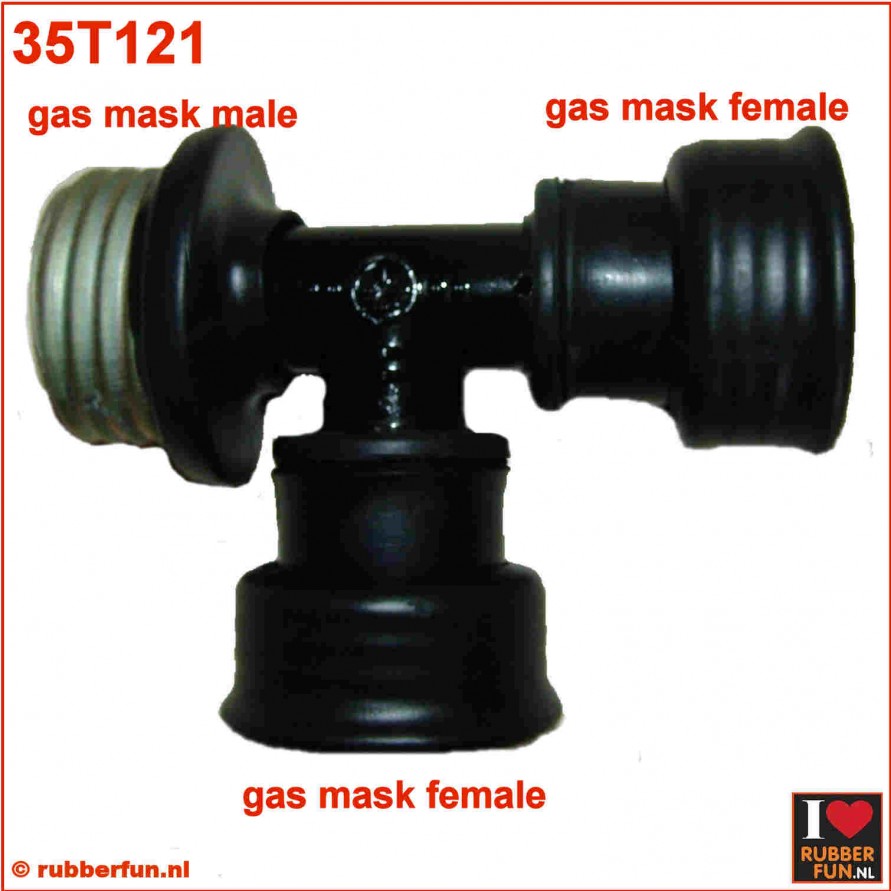 T-connector gas mask - gas mask hoses, female-male-female