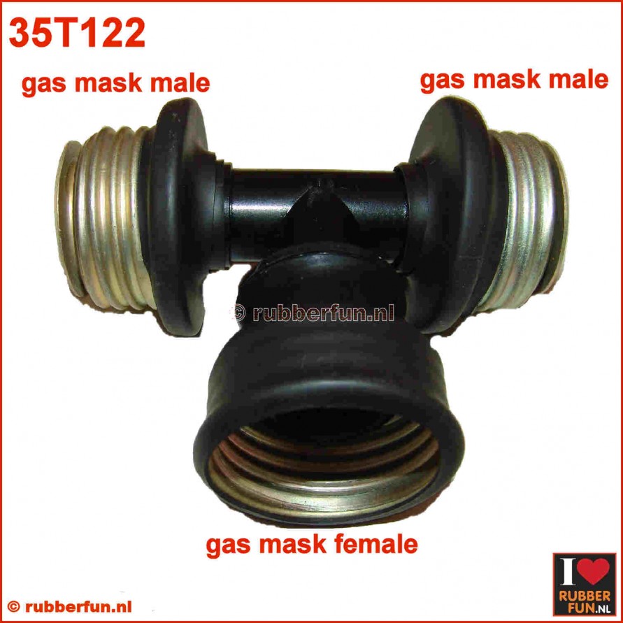 T-connector gas mask - gas mask hoses, female-male-male