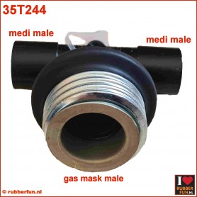 T-connector gas mask to medical. Male - medical 22M (2x)
