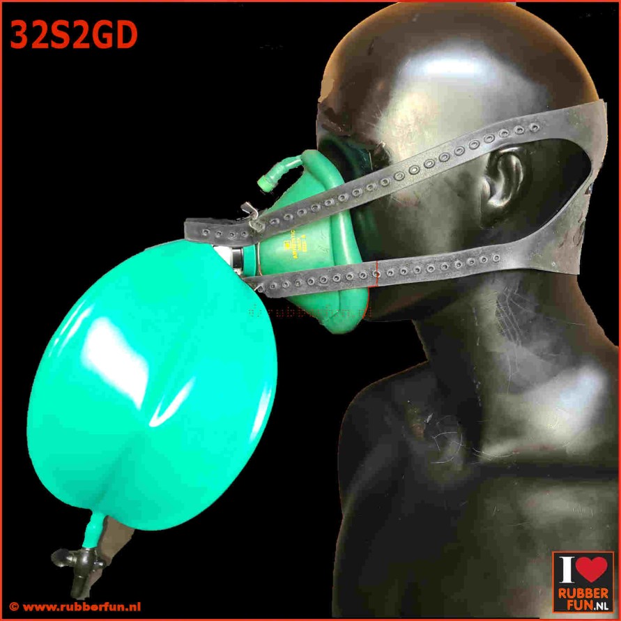 32S2GD - deluxe anesthesia mask set 2 med green