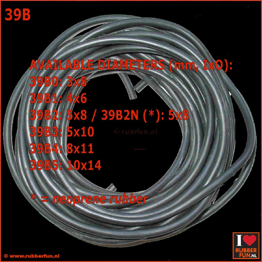 39B - black rubber tubing