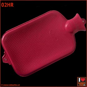 Natural rubber hot water bottle - crimson red - 2L