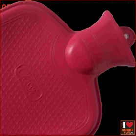 Natural rubber hot water bottle - crimson red - 2L