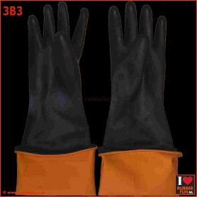 Black rubber gloves - 60 cm