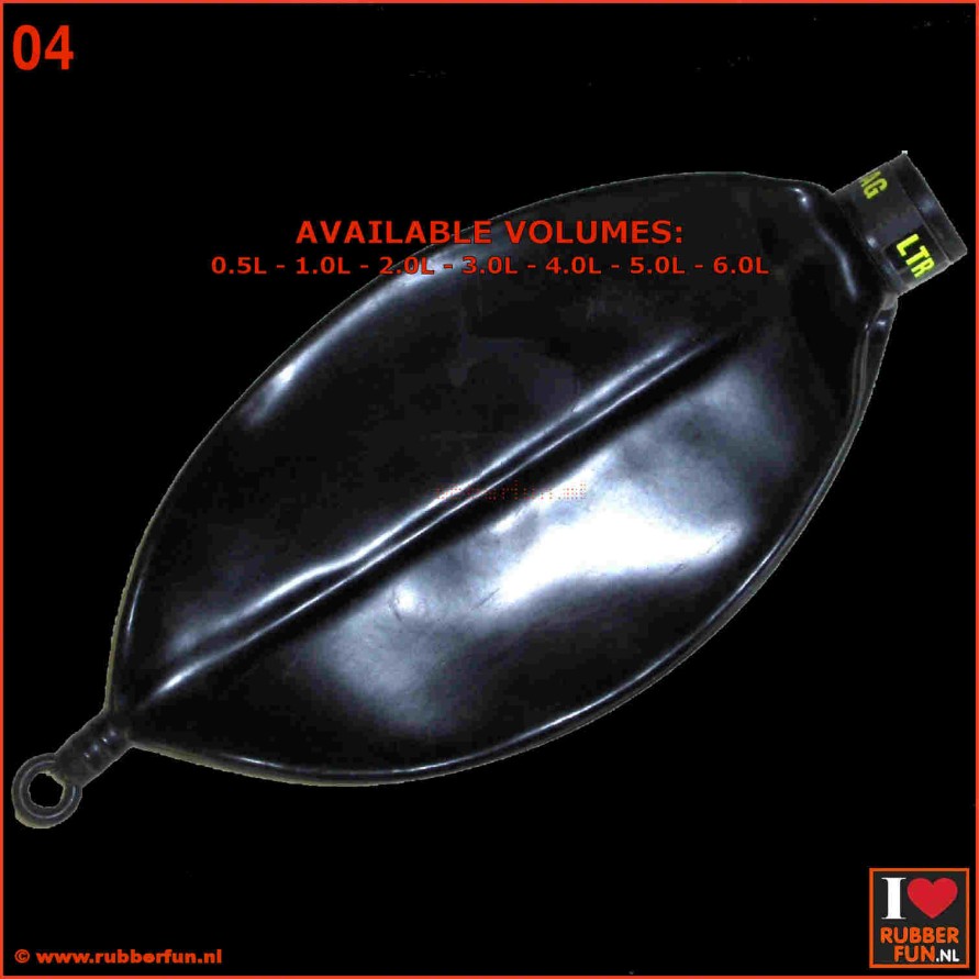 Black rubber rebreather bag (0.5-1-2-3-4- 5-6 liter)